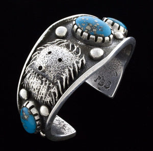 Bracciale Tufa Cast Primitive Yei Bi Chei con Turchese Naturale Ithaca Peak e Morenci
