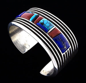 Bracciale in Tufa con design in rilievo a mosaico multicolore