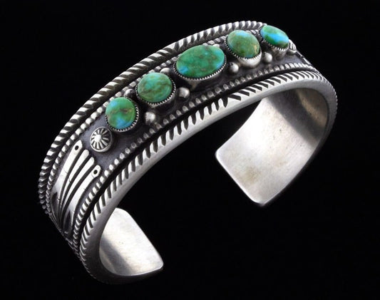 ソノラン ゴールド ターコイズ 5 ストーン ブレスレット