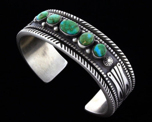 ソノラン ゴールド ターコイズ 5 ストーン ブレスレット