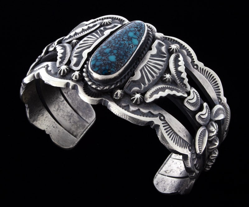 Bracciale in Turchese Naturale di Alta Qualità delle Montagne Nuvolose