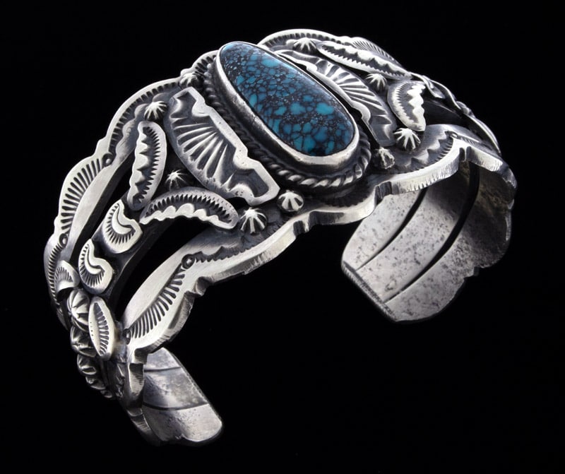 Bracciale in Turchese Naturale di Alta Qualità delle Montagne Nuvolose