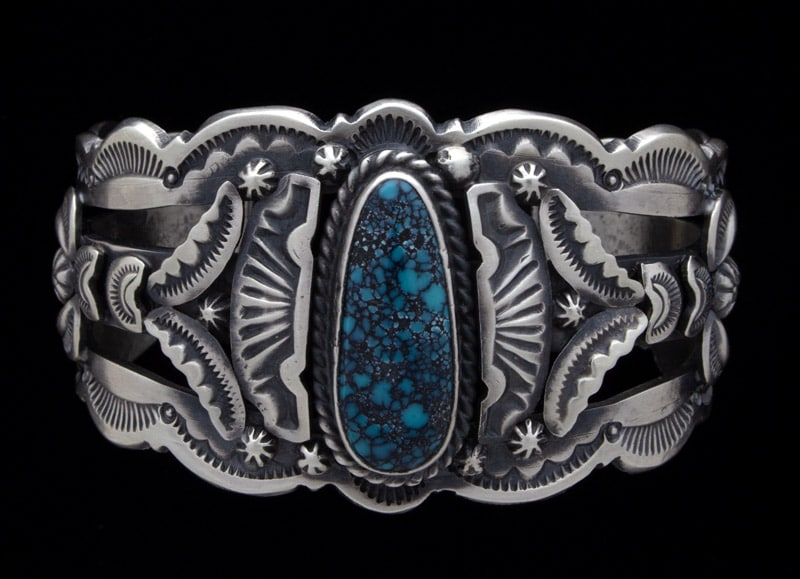 Bracciale in Turchese Naturale di Alta Qualità delle Montagne Nuvolose