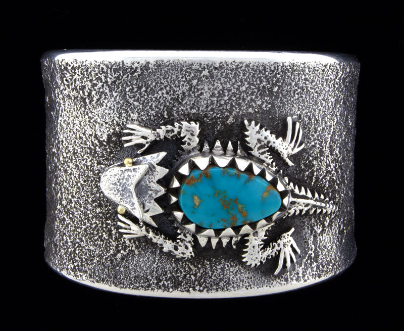 Tufa Cast Horny Toad Bracelet With Natural Pilot Mountain