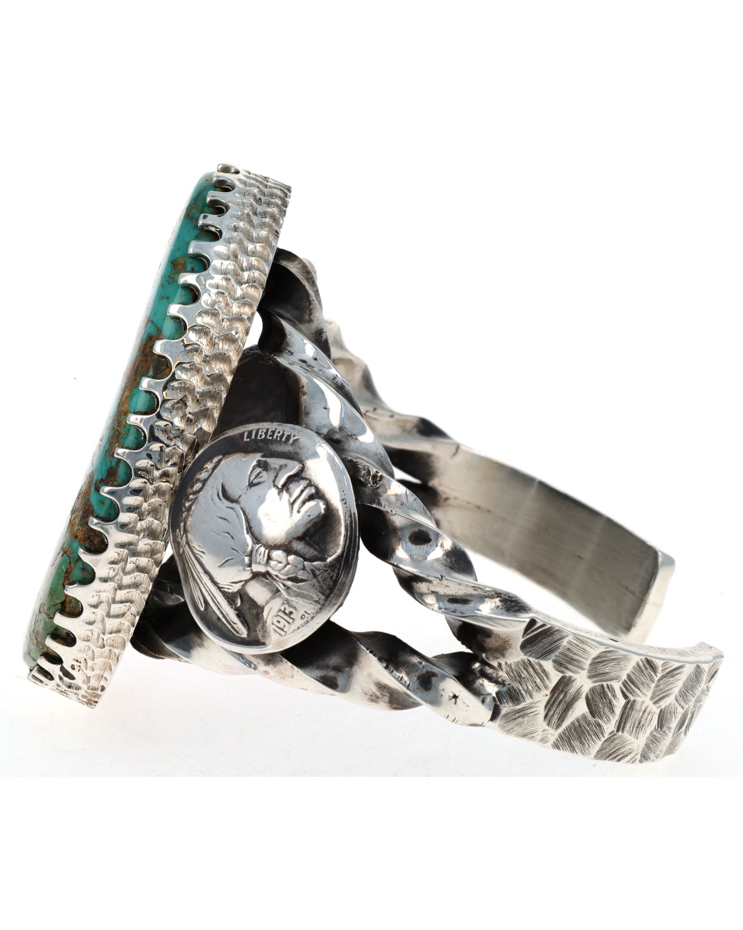 【本物】turquoise stone Silverブレスレット High Grade Natural Fox Turquoise Bracelet - $12,549 - STB#1883