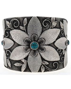 Bracelet 3-fleurs en turquoise naturelle Candelaria & Bisbee de haute qualité Tufa Cast