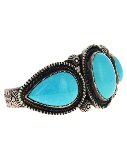 Natural Sleeping Beauty Turquoise Row Bracelet