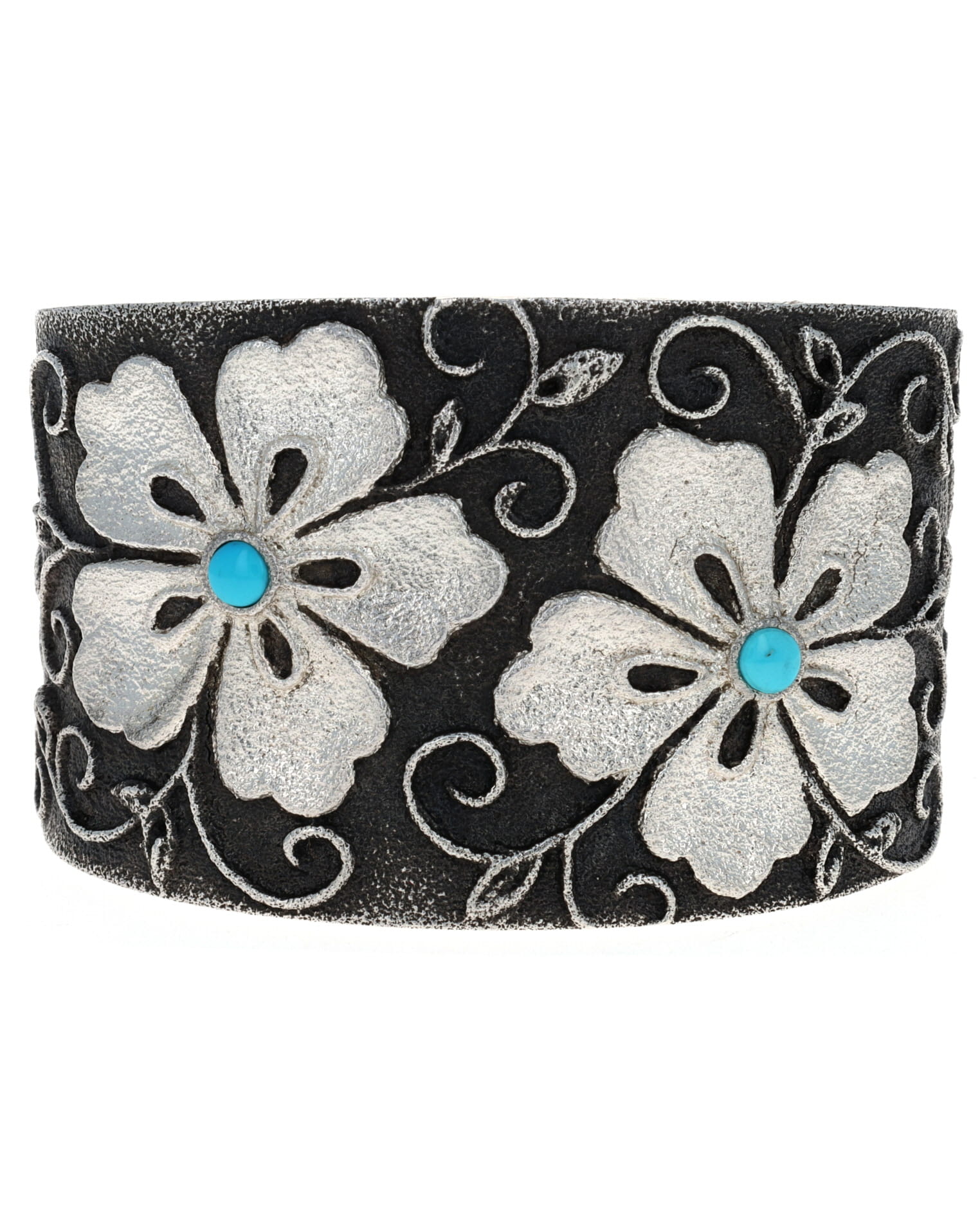 Flower & Dragonfly Bracelet With High Grade Natural Morenci Turquoise