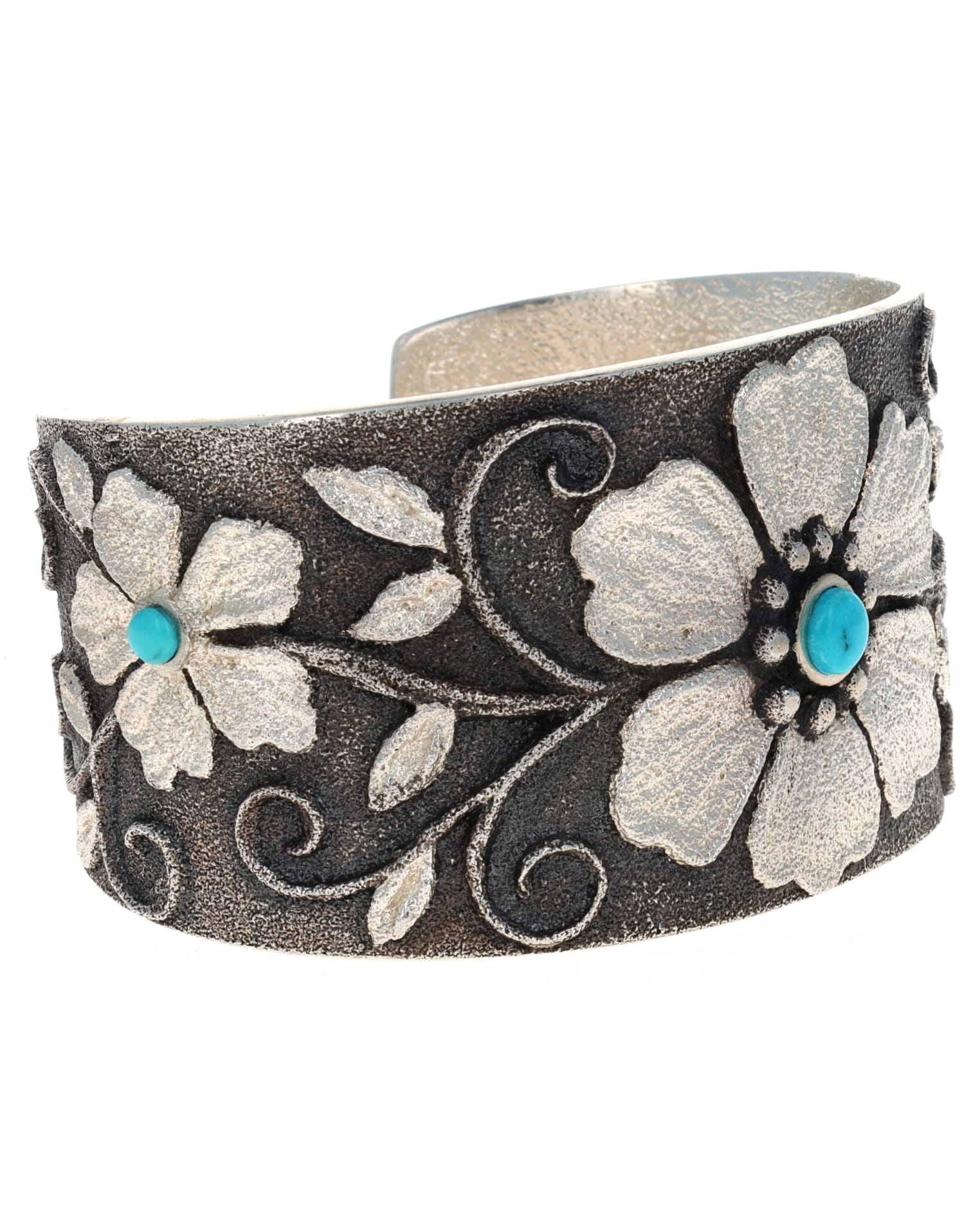 Bracelet naturel en turquoise Lone Mountain à 3 fleurs
