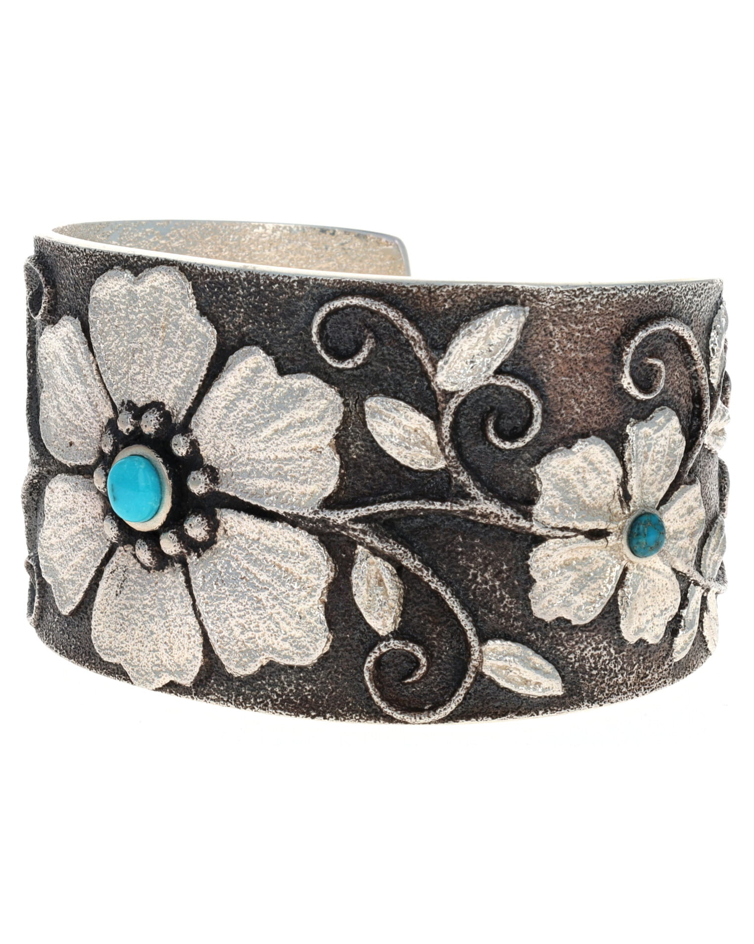 Bracelet naturel en turquoise Lone Mountain à 3 fleurs
