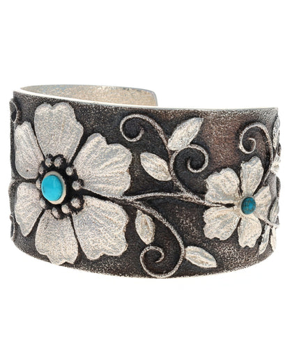 Bracelet naturel en turquoise Lone Mountain à 3 fleurs
