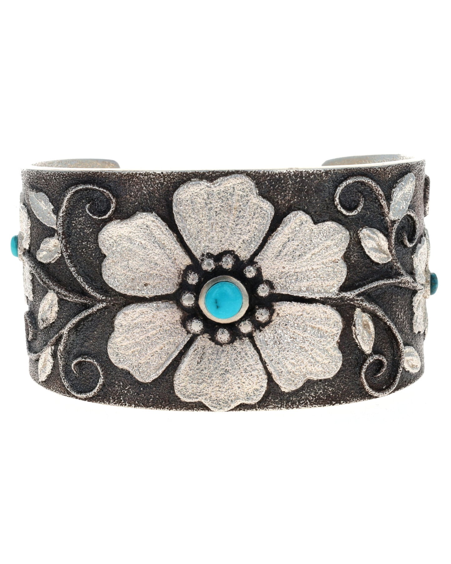 Bracelet naturel en turquoise Lone Mountain à 3 fleurs