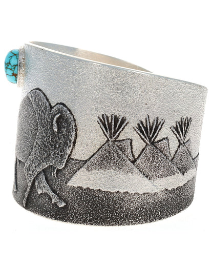 "Village Intruder" Bracelet With High Grade Natural #8 Red Web Turquoise