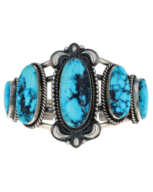 Natural Ithaca Peak Turquoise 5-Stone Row Bracelet