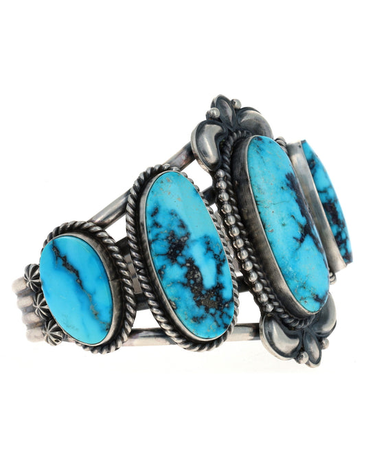Natural Ithaca Peak Turquoise 5-Stone Row Bracelet