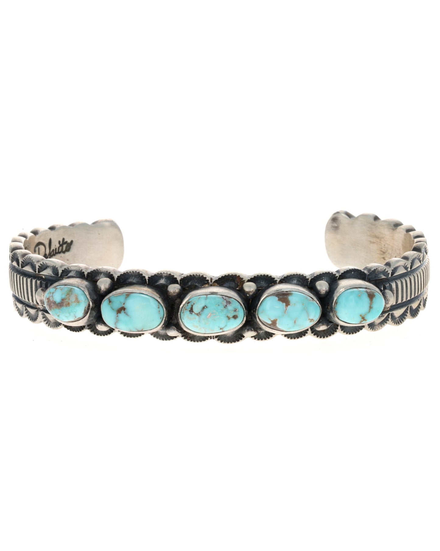 Natural Dry Creek Turquoise 5-Stone Row Bracelet