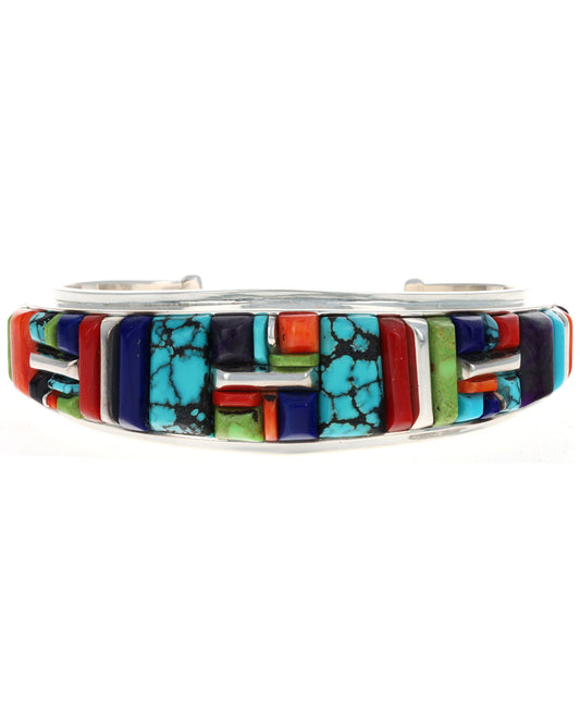 Multi-Color Raised Cobblestone Inlay Bracelet