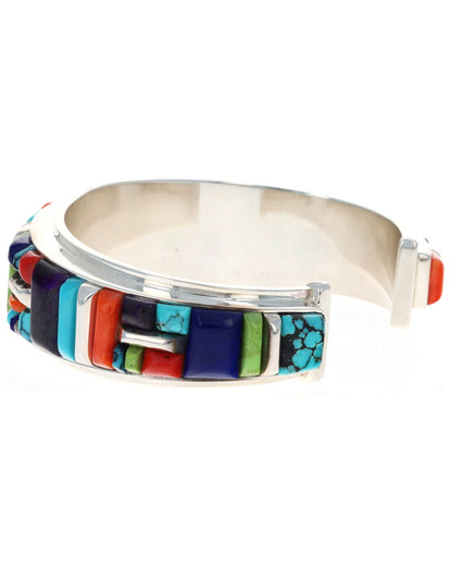 Multi-Color Raised Cobblestone Inlay Bracelet