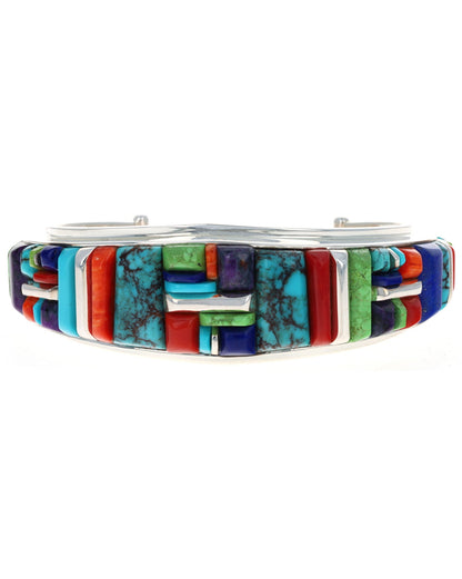 Multi-Color Raised Cobblestone Inlay Bracelet
