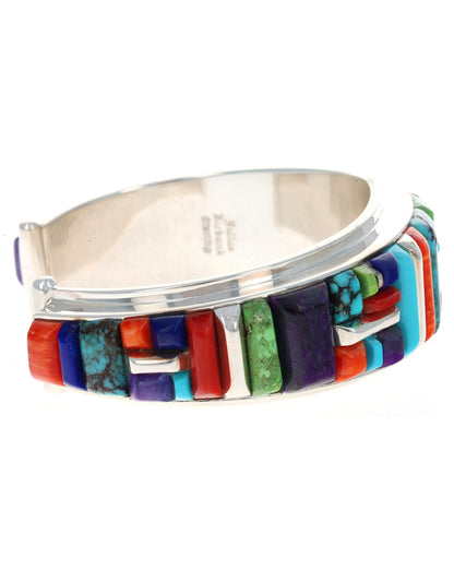 Multi-Color Raised Cobblestone Inlay Bracelet