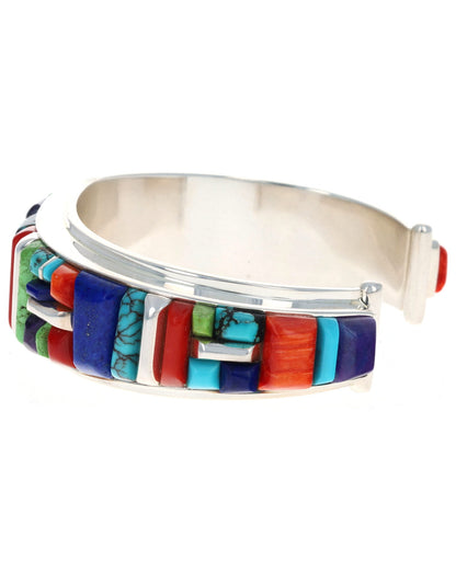 Multi-Color Raised Cobblestone Inlay Bracelet