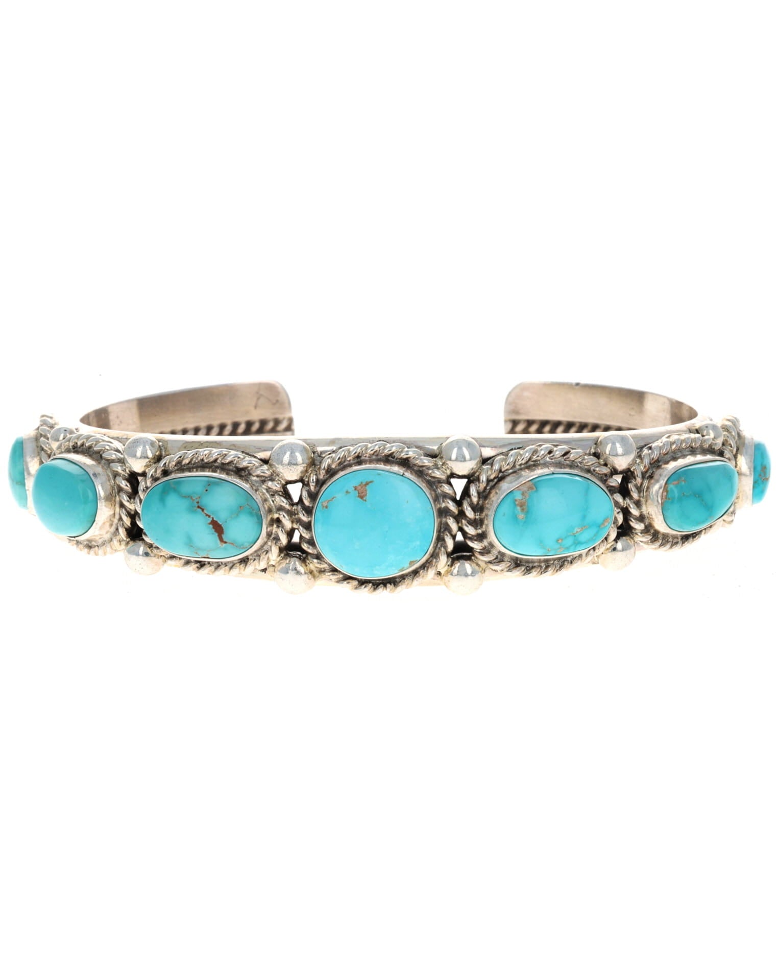 Natural Fox Turquoise 7-Stone Row Bracelet