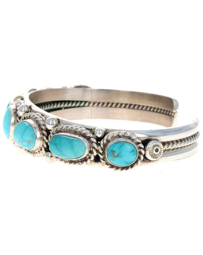 Natural Fox Turquoise 7-Stone Row Bracelet