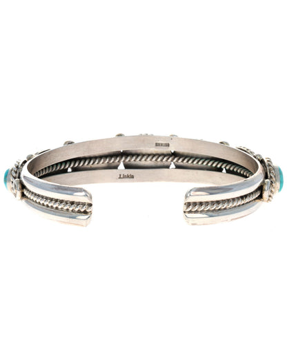 Natural Fox Turquoise 7-Stone Row Bracelet