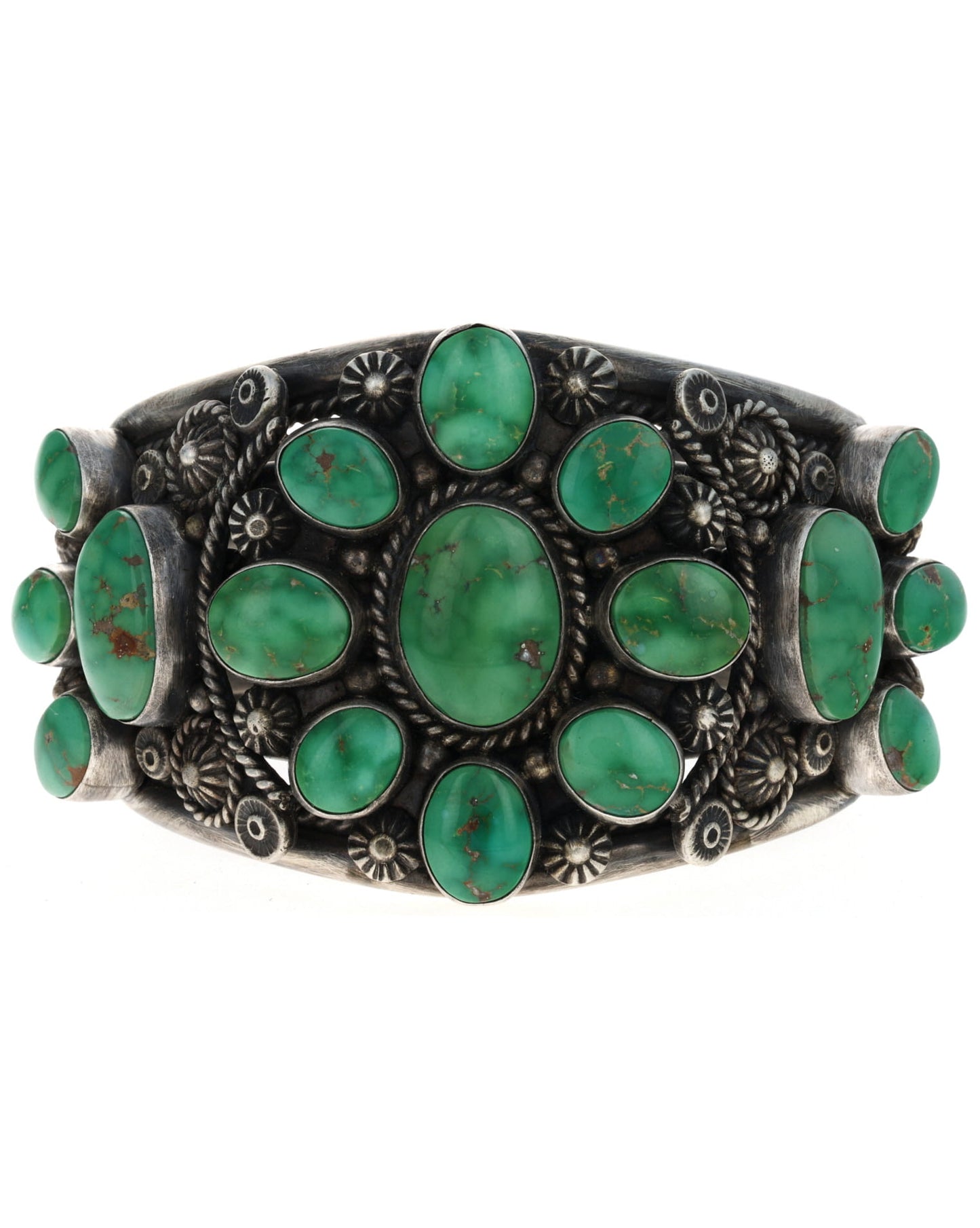 High Grade Natural Emerald Valley Turquoise Cluster Bracelet