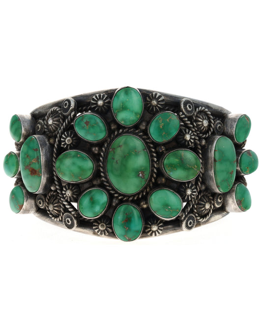 High Grade Natural Emerald Valley Turquoise Cluster Bracelet