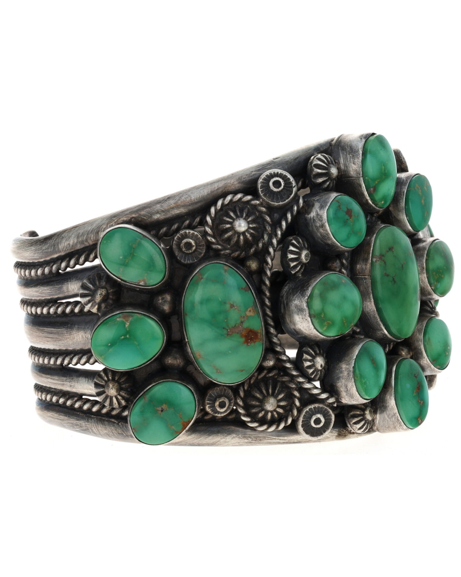 High Grade Natural Emerald Valley Turquoise Cluster Bracelet