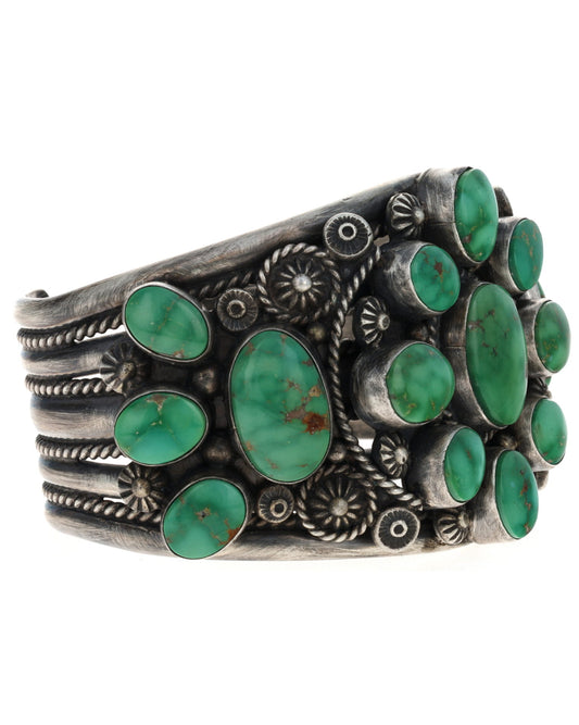 High Grade Natural Emerald Valley Turquoise Cluster Bracelet