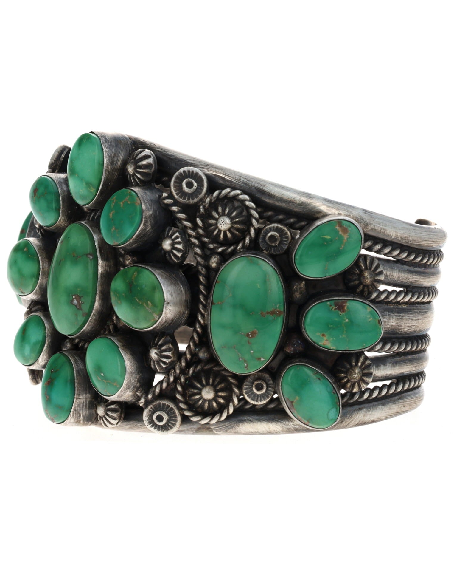 High Grade Natural Emerald Valley Turquoise Cluster Bracelet