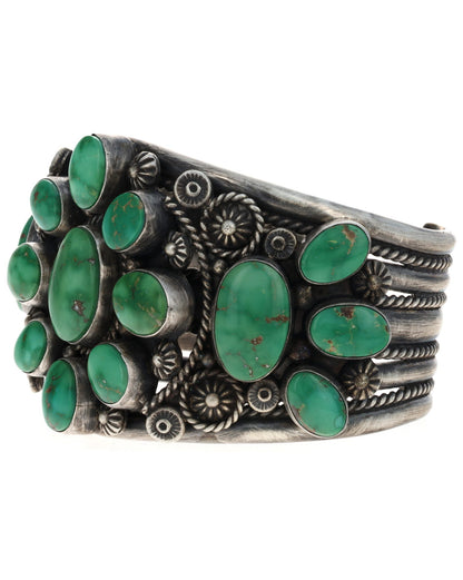 High Grade Natural Emerald Valley Turquoise Cluster Bracelet