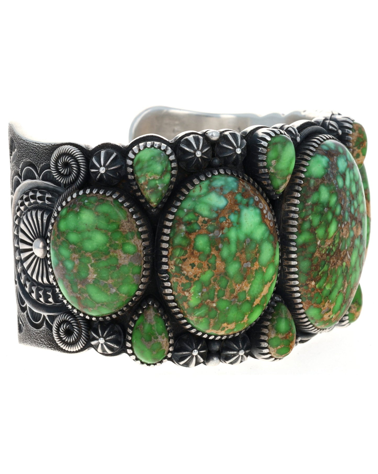 RARE High Grade Natural Fossilized Clam Carico Lake Turquoise Row Bracelet