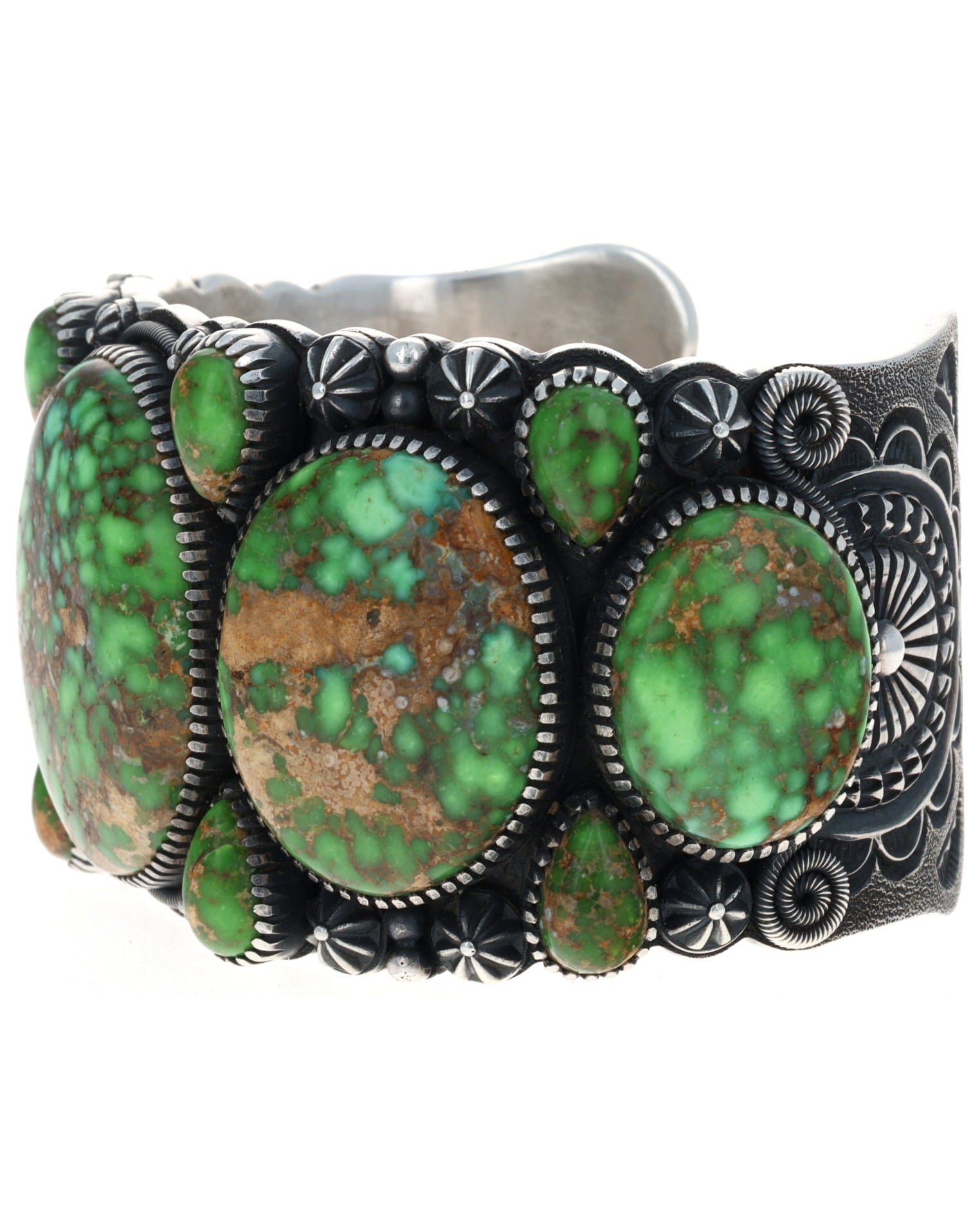 RARE High Grade Natural Fossilized Clam Carico Lake Turquoise Row Bracelet