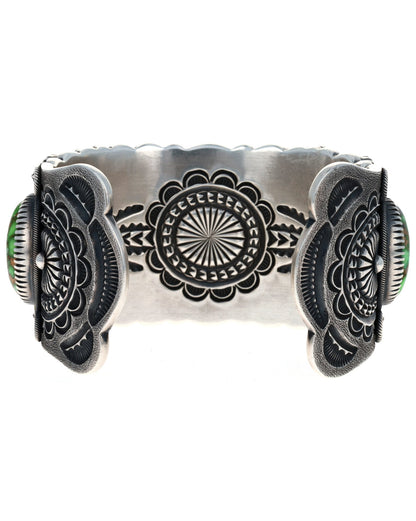 RARE High Grade Natural Fossilized Clam Carico Lake Turquoise Row Bracelet