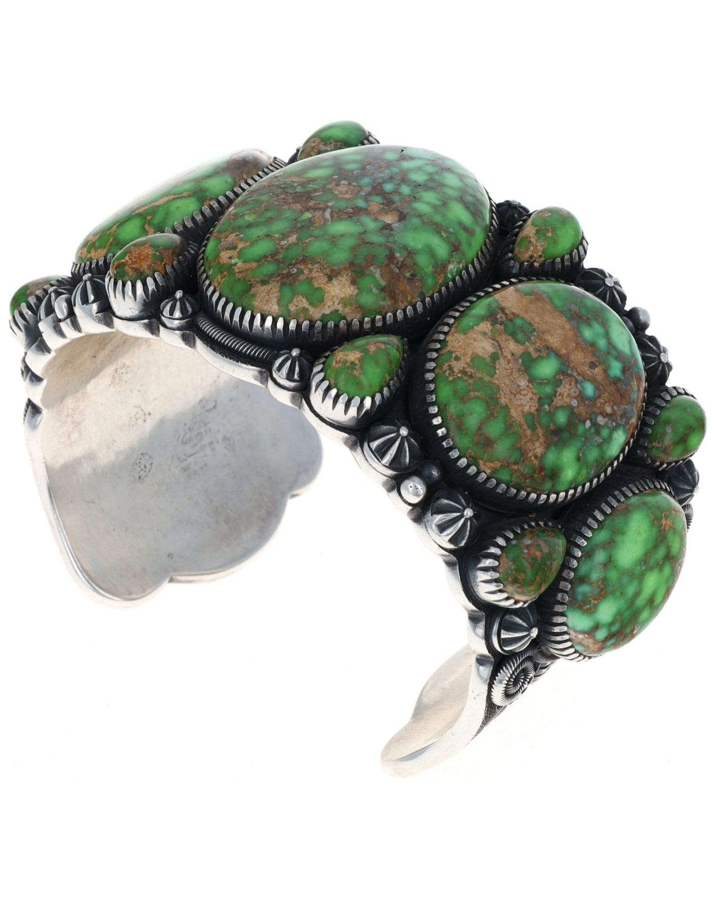 RARE High Grade Natural Fossilized Clam Carico Lake Turquoise Row Bracelet