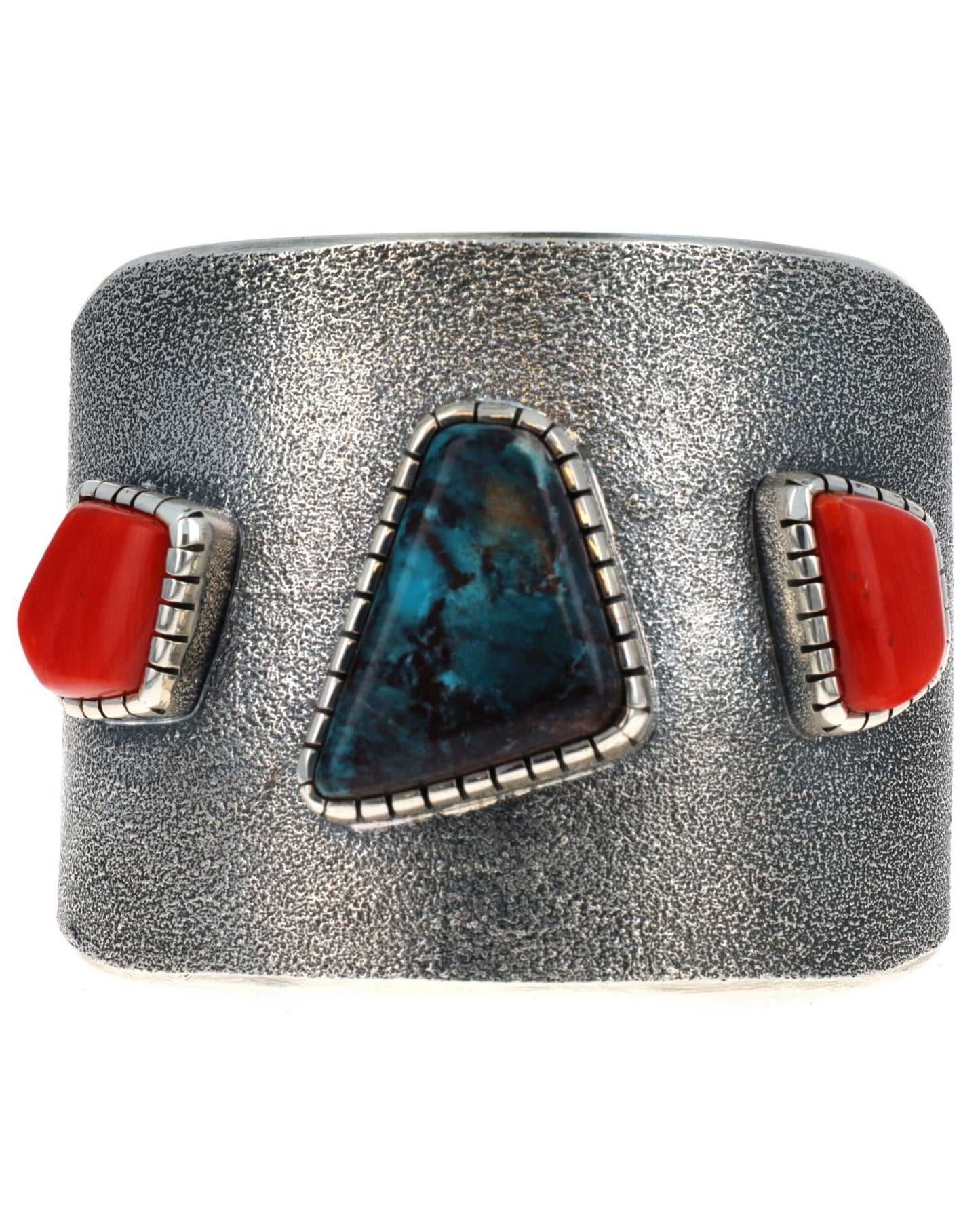 Natural Bisbee Turquoise & Coral Bracelet