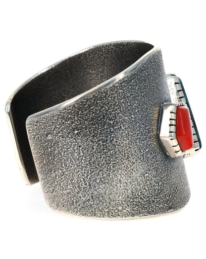 Natural Bisbee Turquoise & Coral Bracelet