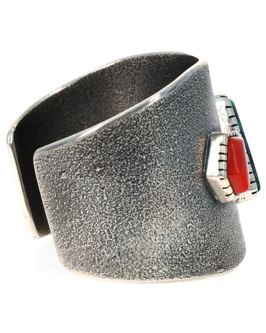 Natural Bisbee Turquoise & Coral Bracelet