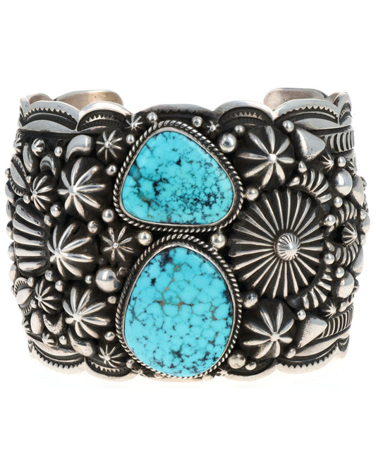 Two Stone Natural Kingman Turquoise Bracelet