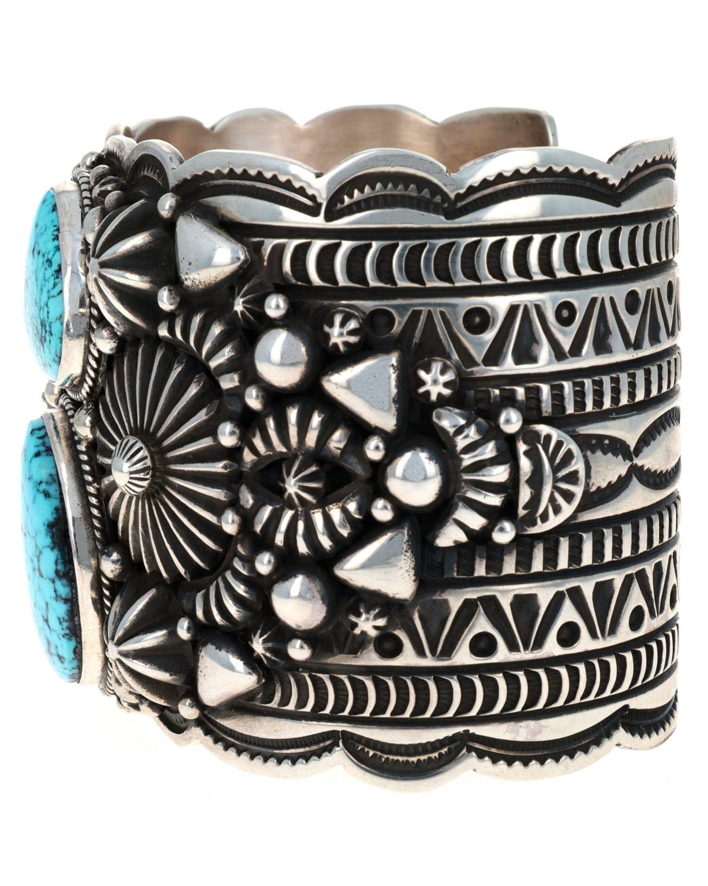 Two Stone Natural Kingman Turquoise Bracelet