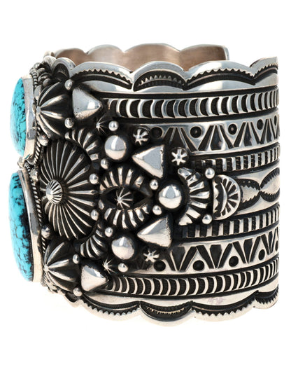 Two Stone Natural Kingman Turquoise Bracelet