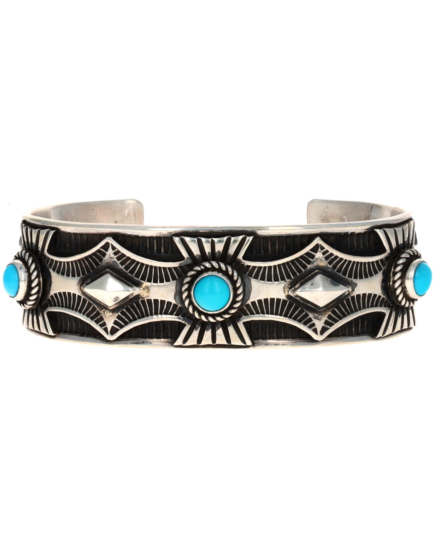 Natural Sleeping Beauty Turquoise 5-Stone Row Bracelet