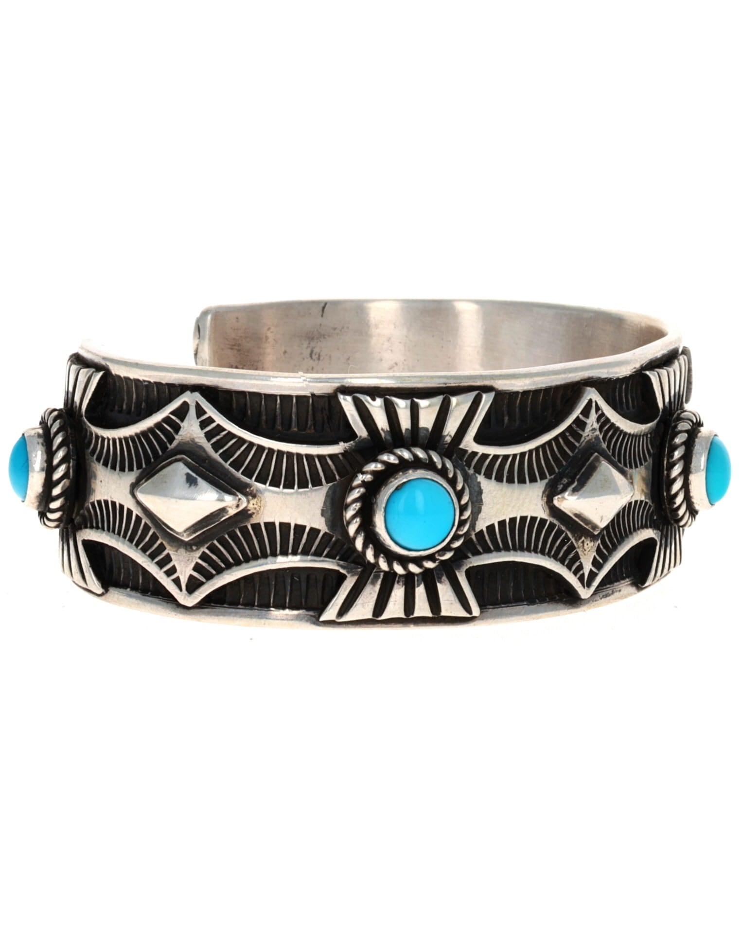 Natural Sleeping Beauty Turquoise 5-Stone Row Bracelet