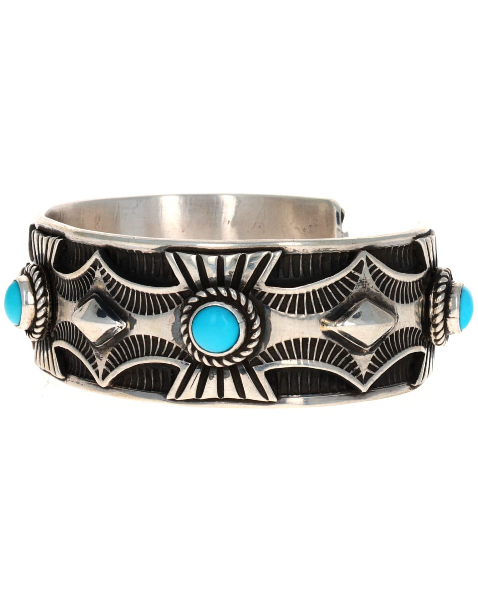 Natural Sleeping Beauty Turquoise 5-Stone Row Bracelet