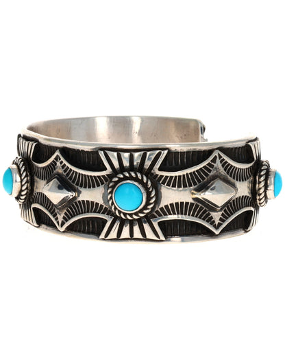 Natural Sleeping Beauty Turquoise 5-Stone Row Bracelet