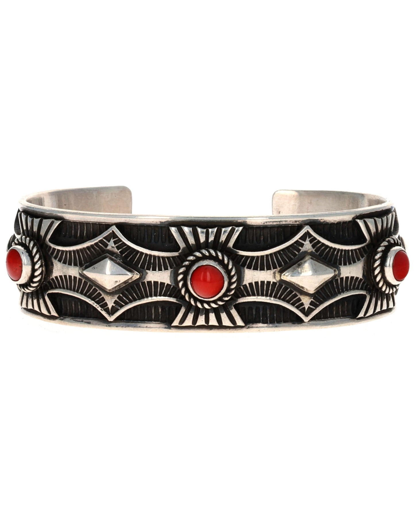 Natural Mediterranean Coral Row Bracelet