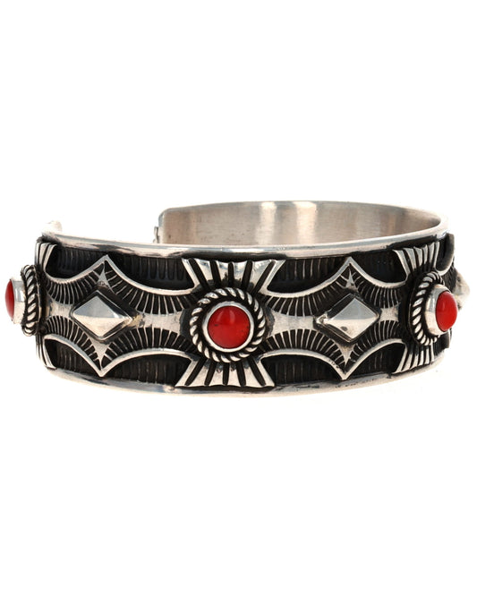 Natural Mediterranean Coral Row Bracelet